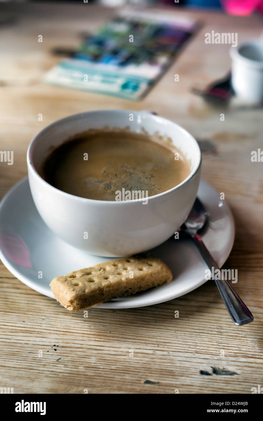Cup of Black Coffee with biscuits Stock Photo Alamy