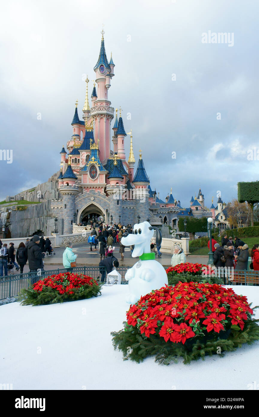Sleeping Beauty Castle at Disneyland, Paris, France Stock Photo