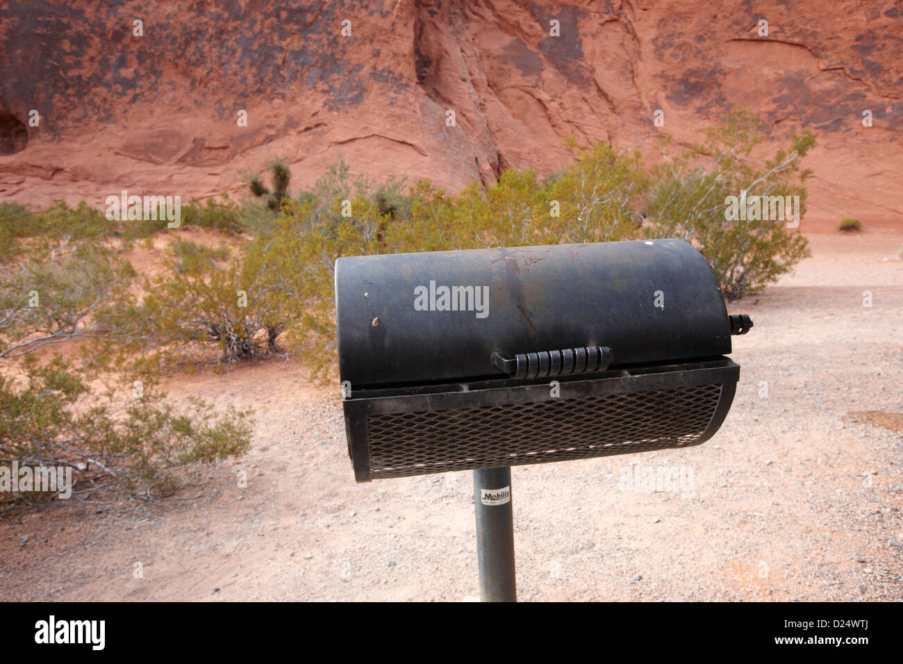 bbq stand at the campsite area valley of fire state park nevada usa Stock Photo