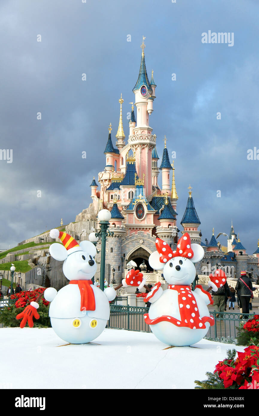 Sleeping Beauty Castle at Disneyland, Paris, France Stock Photo