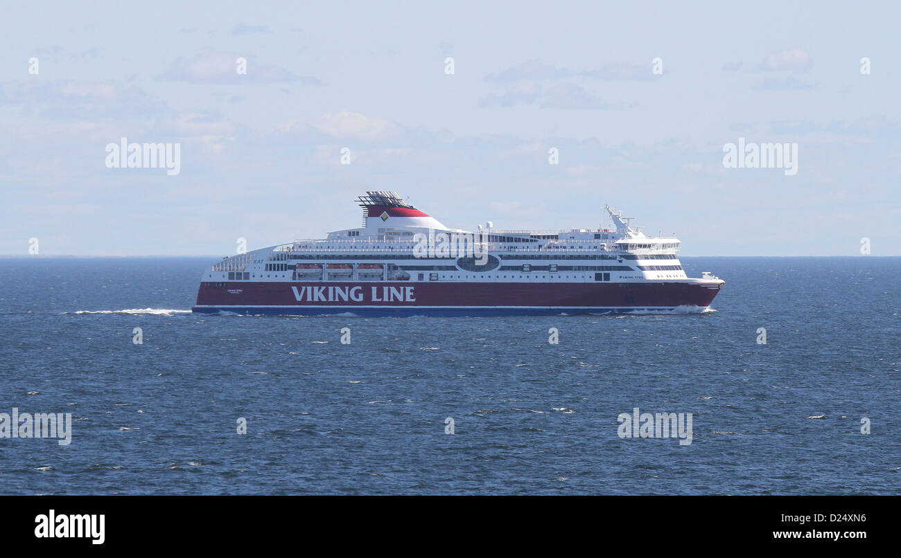 Viking Line ferry crossing the Baltic Sea and heading into Tallinn Estonia Stock Photo