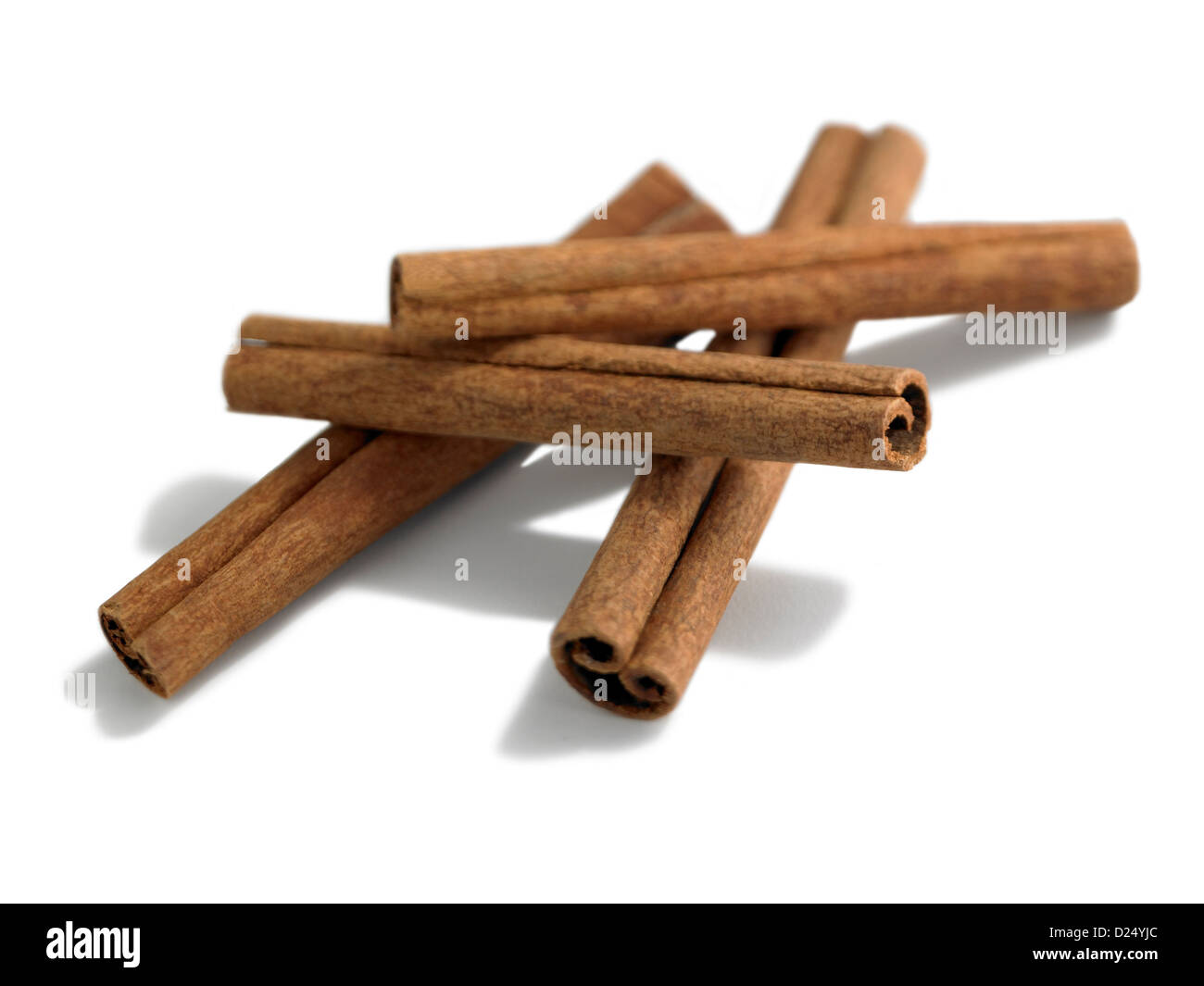 Cinnamon sticks outlined on white Stock Photo