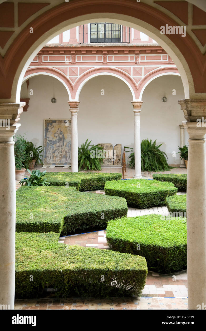 Seville, Spain, the courtyard of the Museum of Fine Arts in Seville Stock Photo