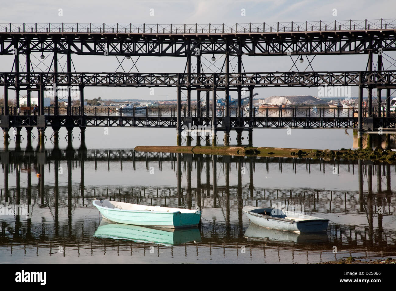 Huelva, Spain, the old loading dock Muelle de los ingleses in the dock