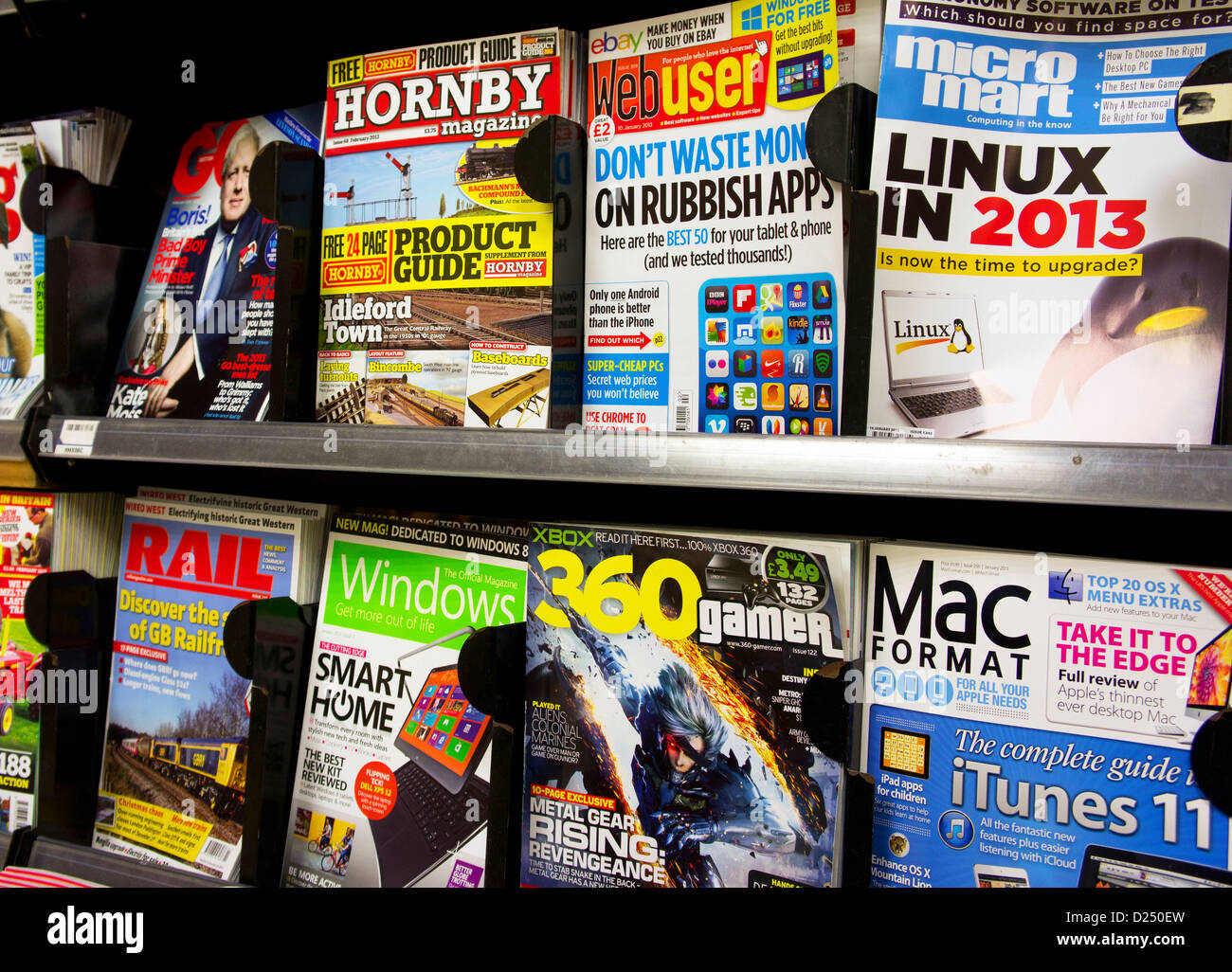 Magazines in a Newsagent Stock Photo