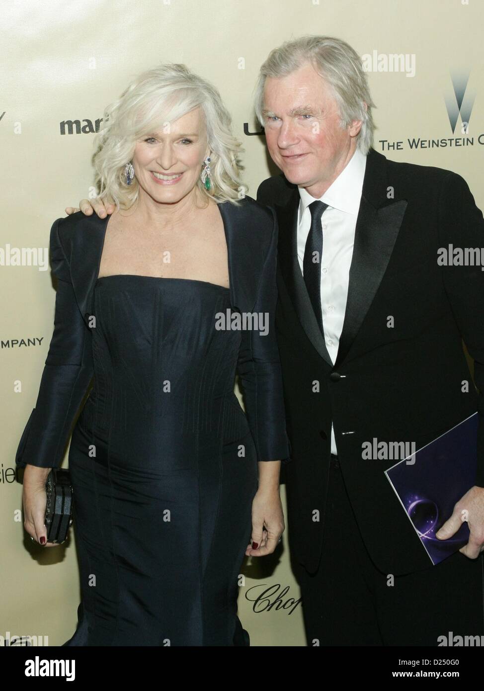 Beverly Hills, California, USA. 13th January 2013. Glenn Close, David Shaw at arrivals for The Weinstein Company 2012 Golden Globes After-Party-Part 2, The Old Trader Vic's, Beverly Hills, CA January 13, 2013. Photo By: James Atoa/Everett Collection Stock Photo