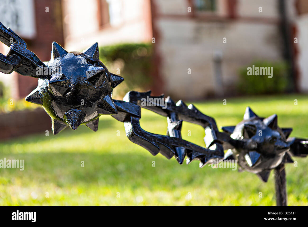 Mace flail fence around Flagler College in St. Augustine, Florida