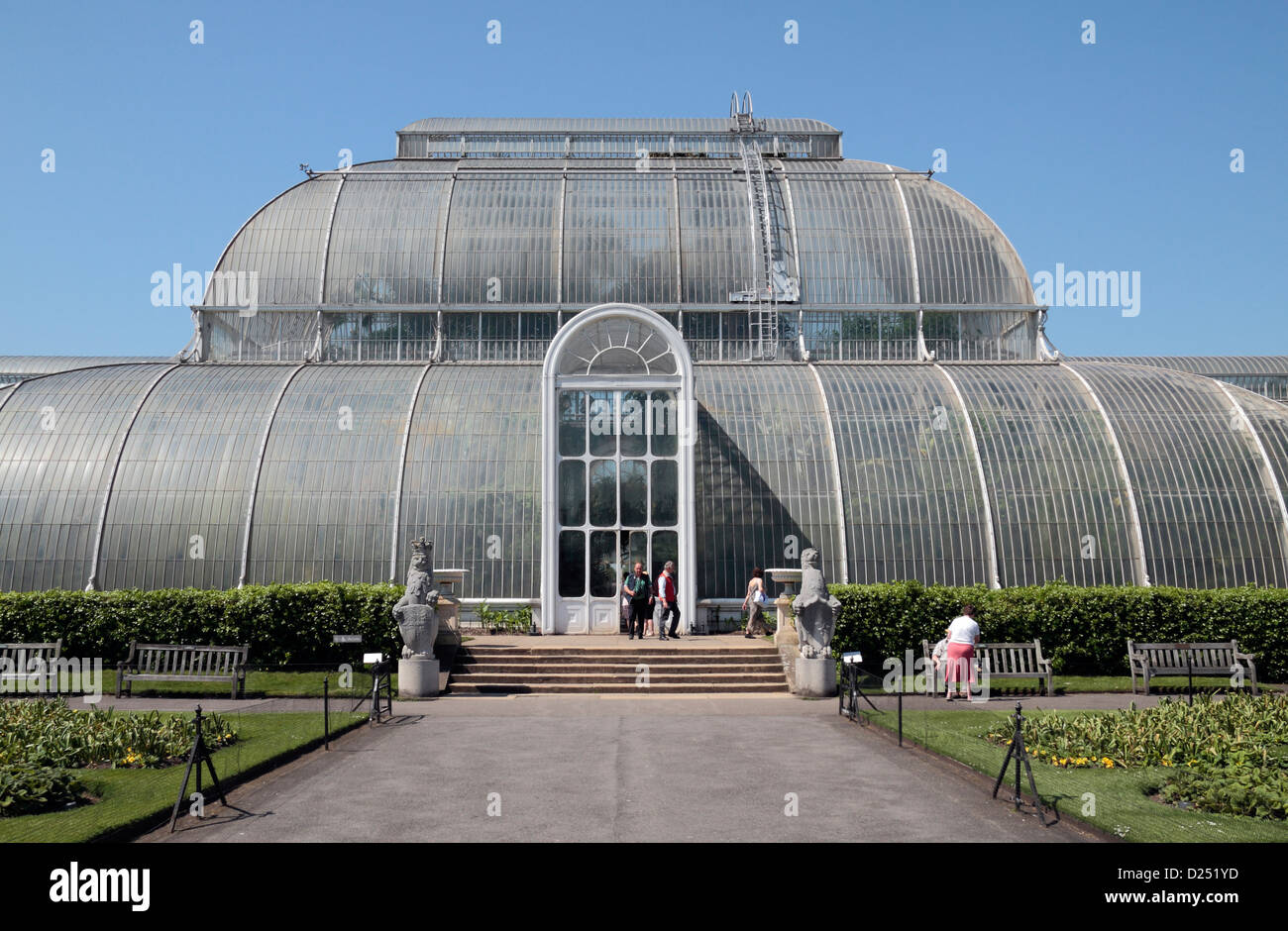 The main entrance to the Palm House, The Royal Botanic Gardens, Kew, Surrey, England. (east facing elevation) Stock Photo