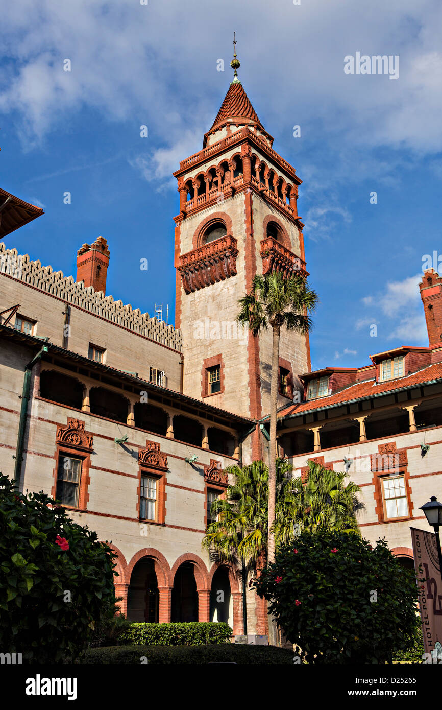 Flagler College in St. Augustine, Florida. The building was originally the Ponce de Leon Hotel. Stock Photo