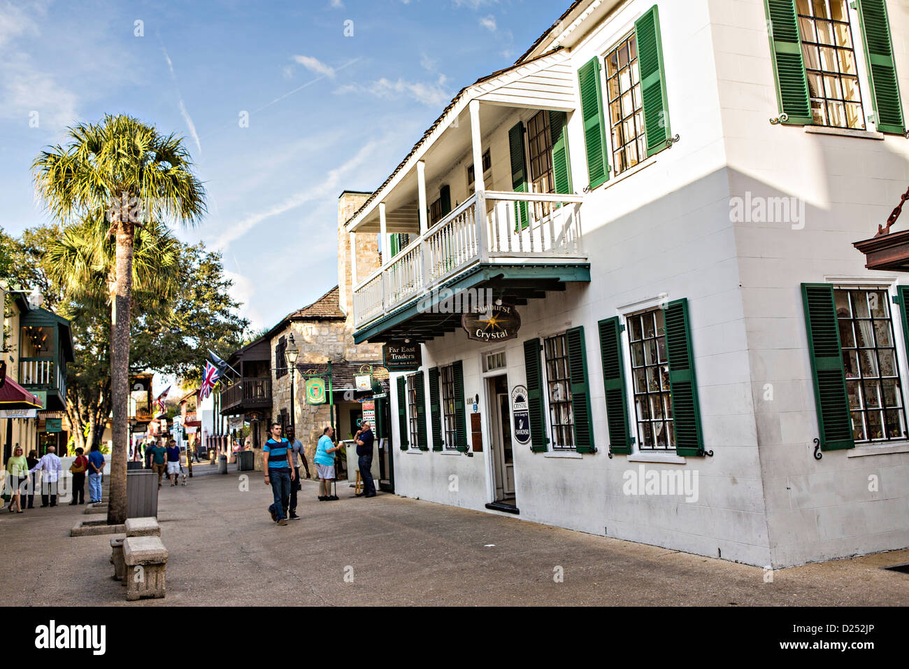 Street in the historic district in St. Augustine, Florida. St