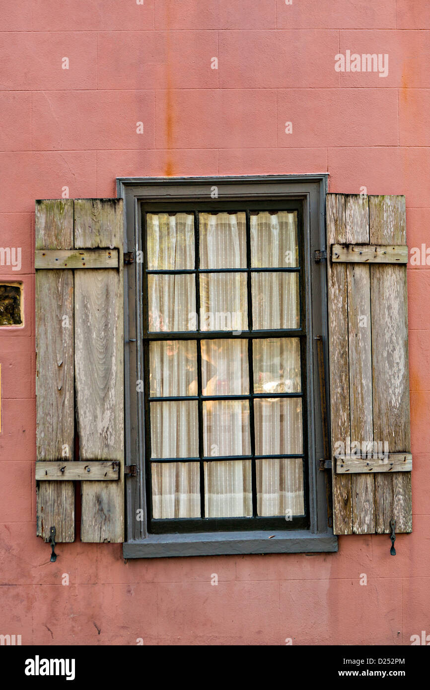 Window in an old home in the historic district in St. Augustine ...