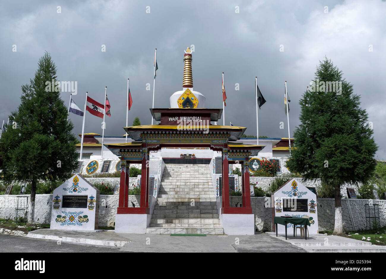 The memorial site in Tawang, Arunachal Pradesh, India in memory of the Indian soldiers killed in the Indo-China war of 1962. Stock Photo