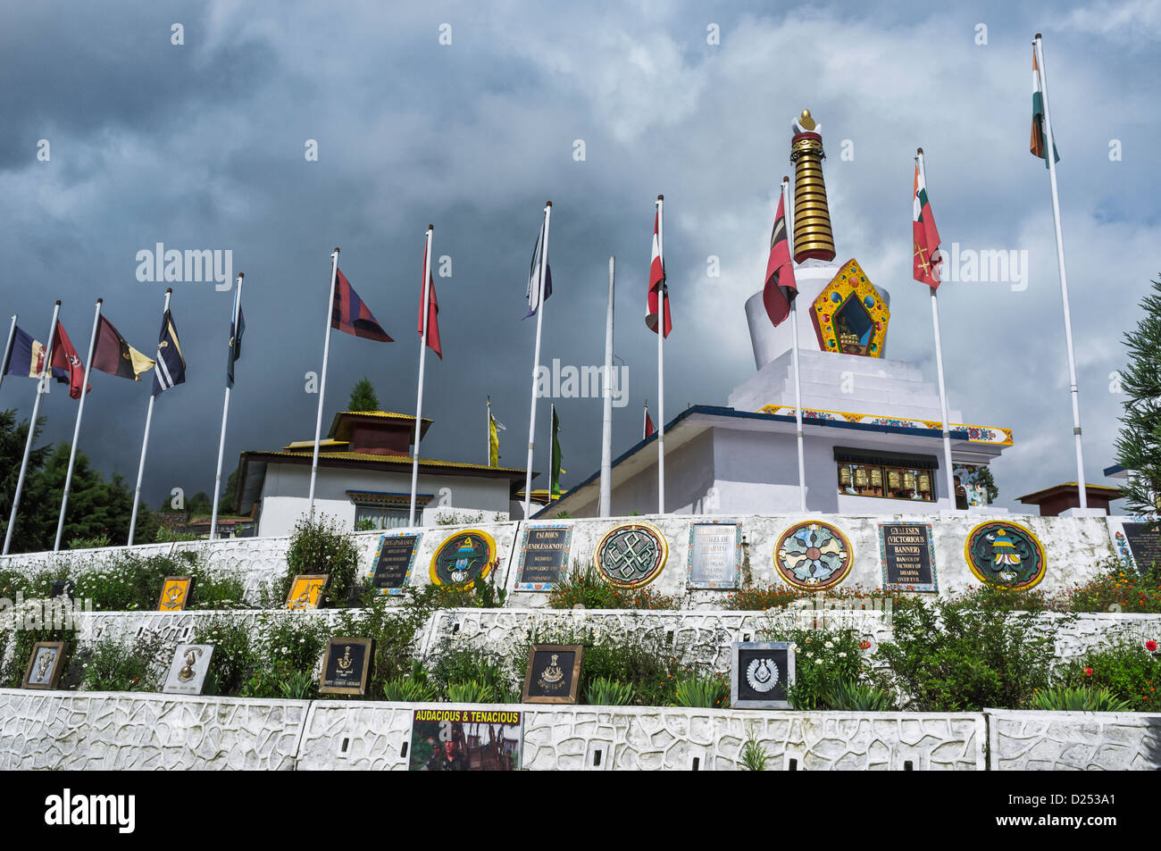 The memorial site in Tawang, Arunachal Pradesh, India in memory of the Indian soldiers killed in the Indo-China war of 1962. Stock Photo