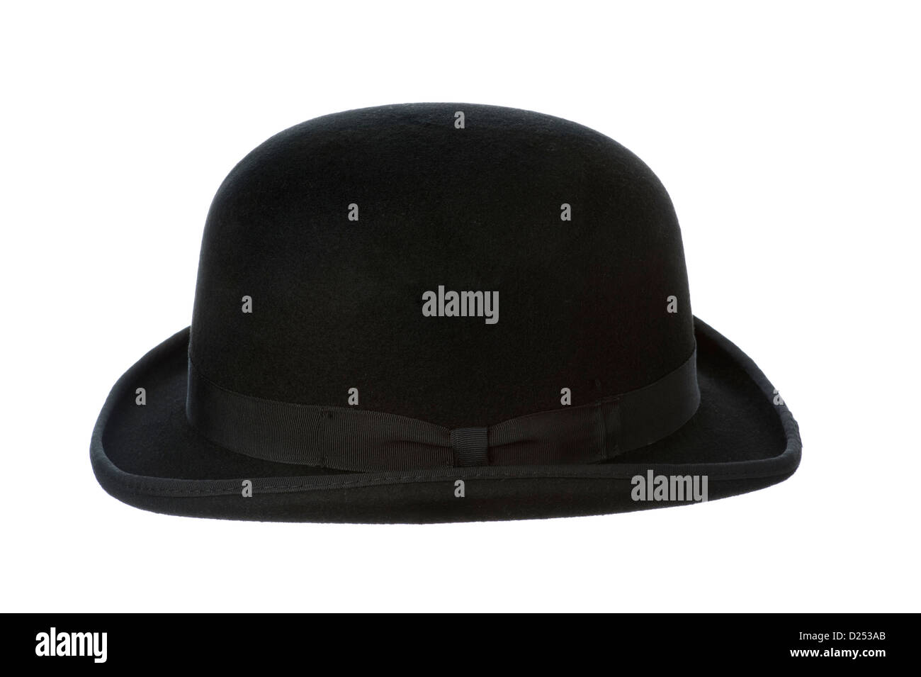 bowler or derby hat side view isolated on a white background Stock