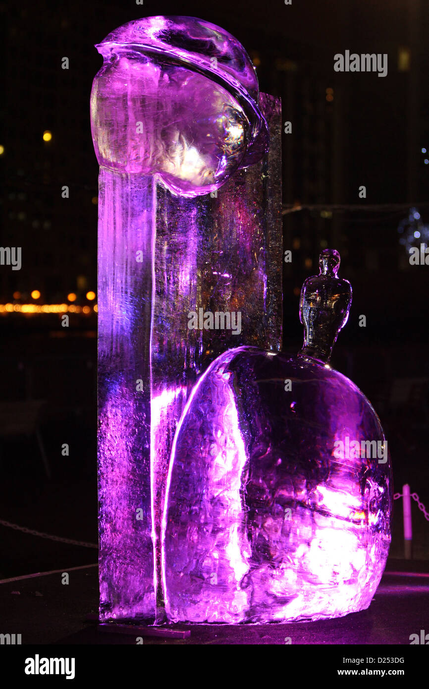 London Ice Sculpting Festival at Canary Wharf 2013 Stock Photo - Alamy