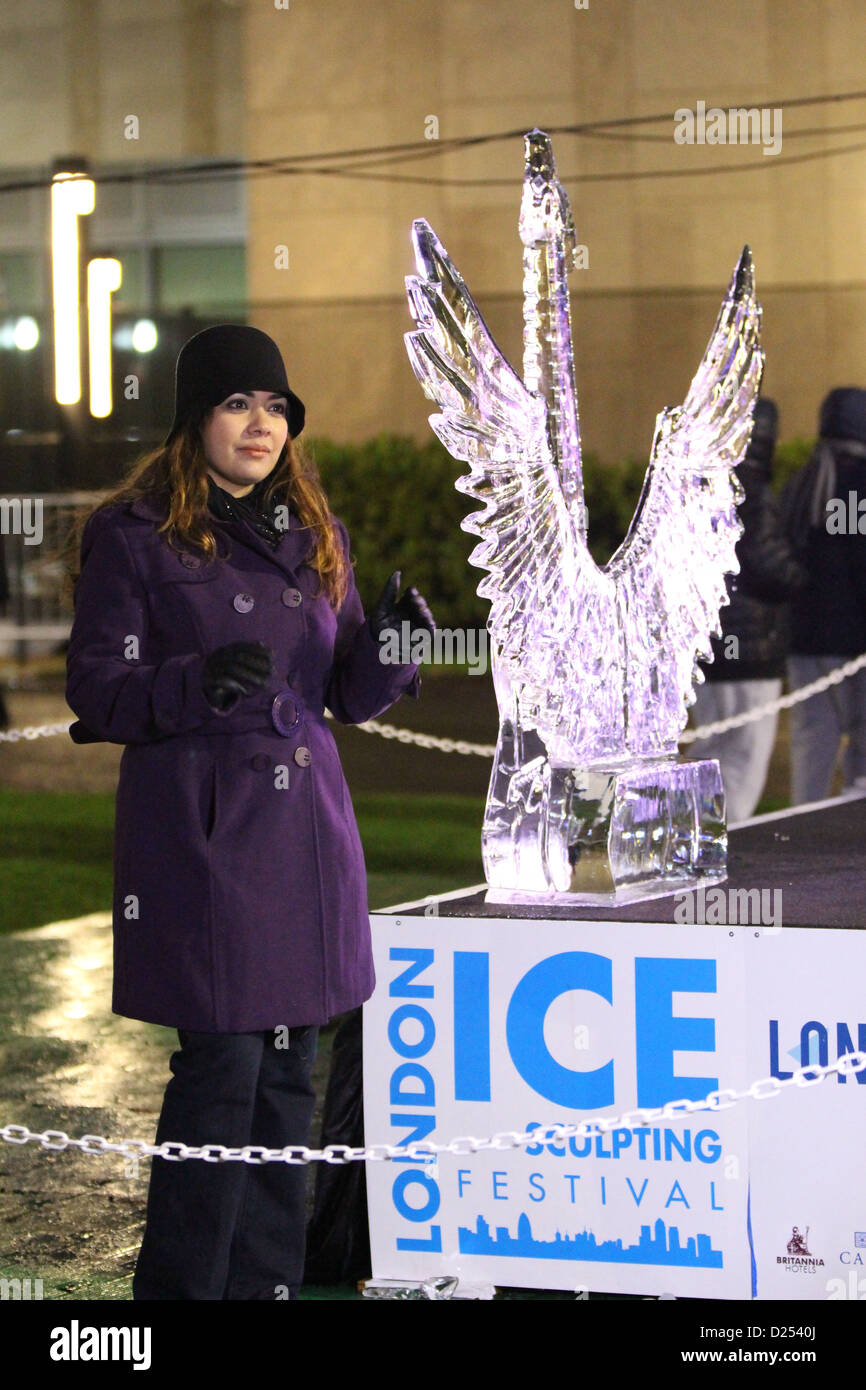 London Ice Sculpting Festival at Canary Wharf 2013 Stock Photo - Alamy