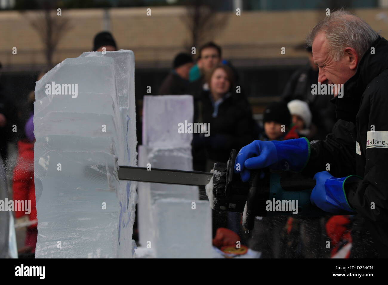 London Ice Sculpting Festival at Canary Wharf 2013 Stock Photo - Alamy