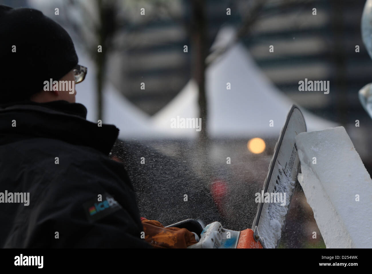London Ice Sculpting Festival at Canary Wharf 2013 Stock Photo - Alamy