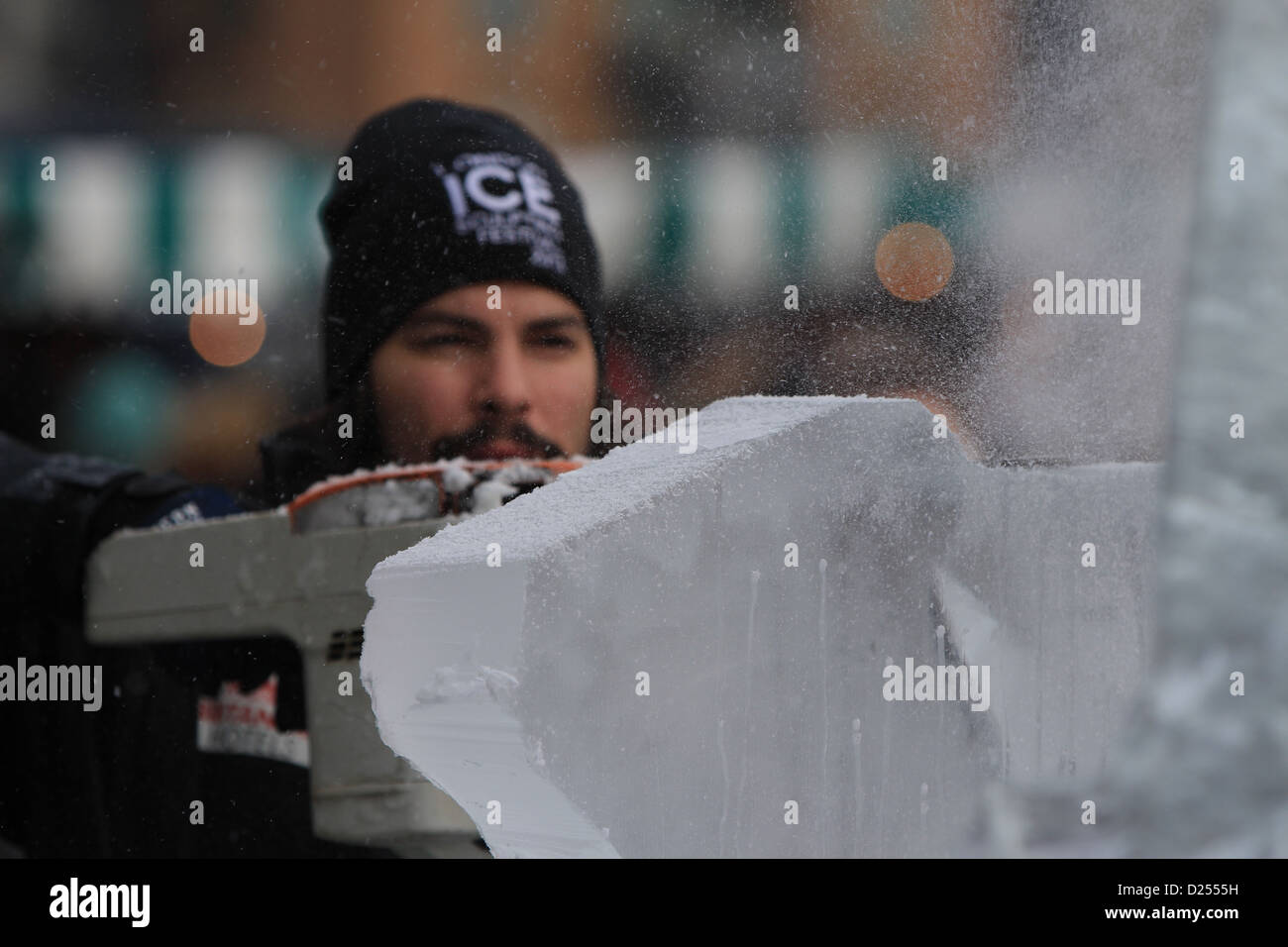London Ice Sculpting Festival at Canary Wharf 2013 Stock Photo - Alamy