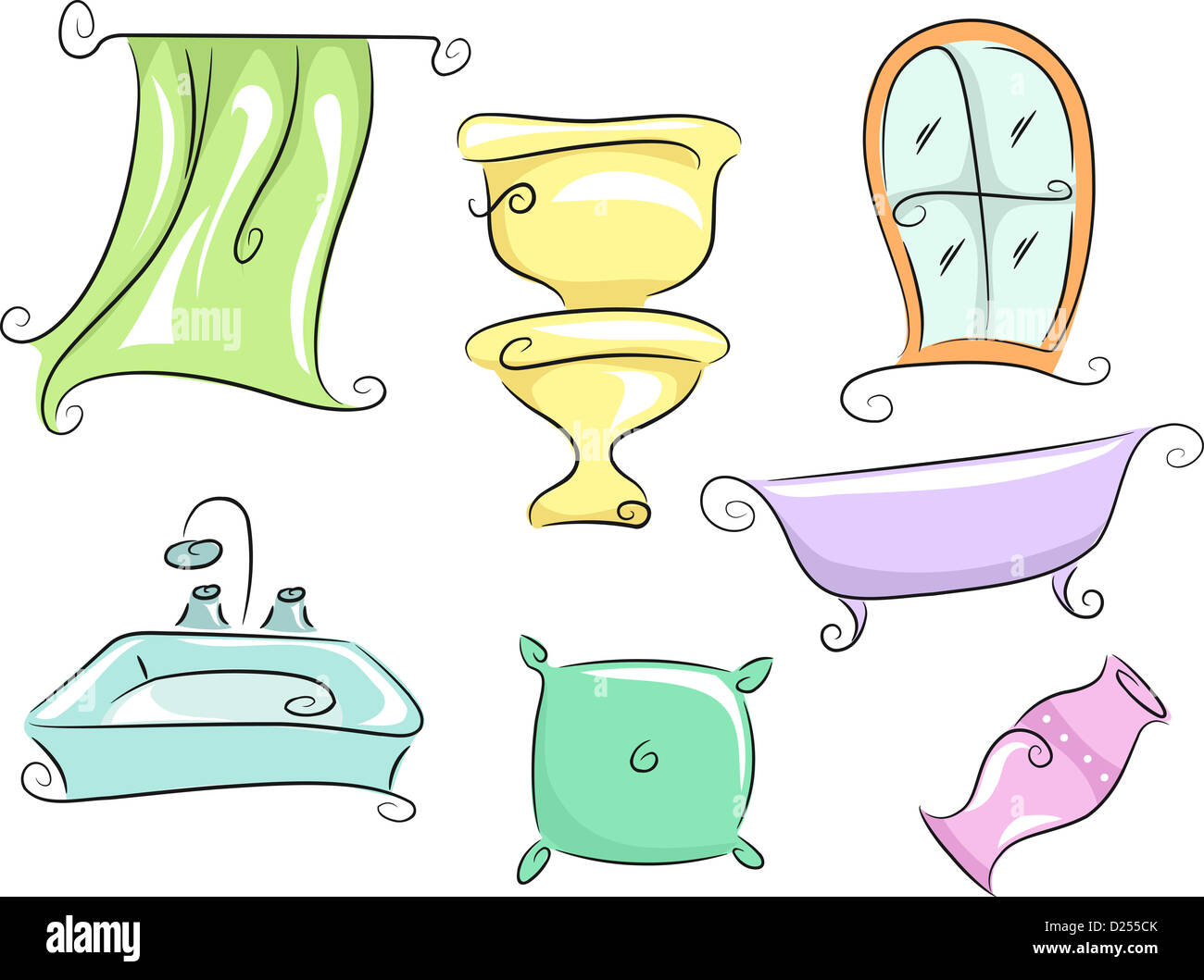 Bathroom Fixtures Illustrations Stock Photo