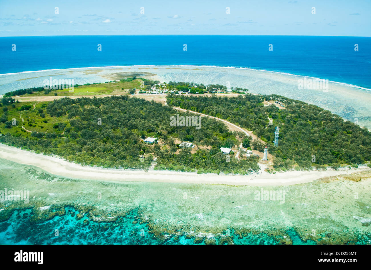 Aerial view of Lady Elliot Island, Great Barrier Reef, Queensland, Australia Stock Photo