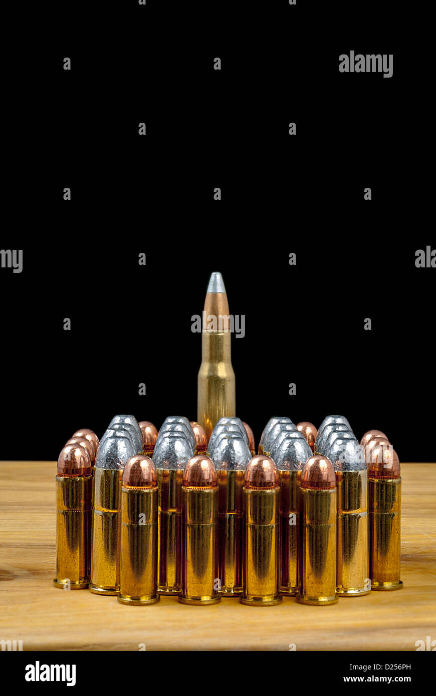 Brass copper and lead bullets arrangement Stock Photo Alamy