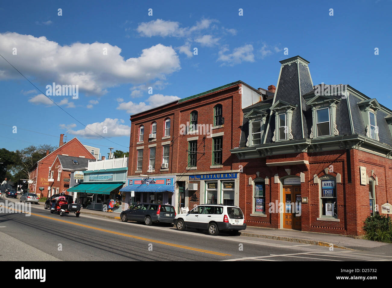 Main Street, Searsport, Maine Stock Photo