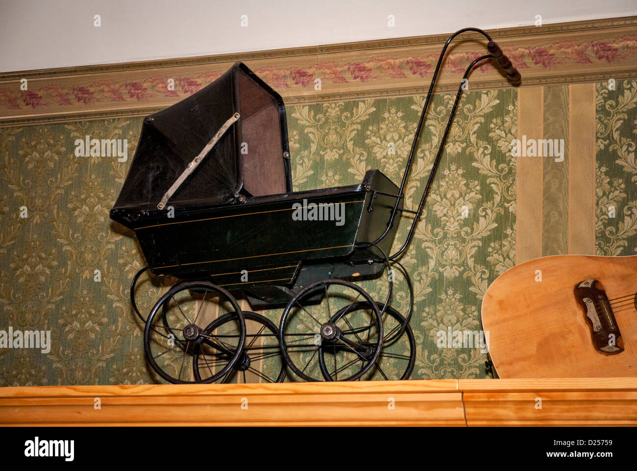 On display is this old stroller Stock Photo