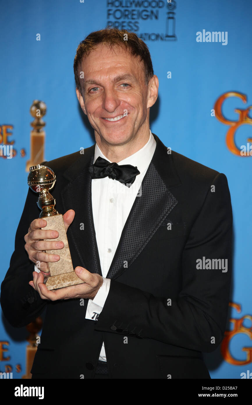 Composer Mychael Danna poses in the photo press room of the 70th Annual Golden Globe Awards presented by the Hollywood Foreign Press Association, HFPA, at Hotel Beverly Hilton in Beverly Hills, USA, on 13 January 2013. Photo: Hubert Boesl Stock Photo