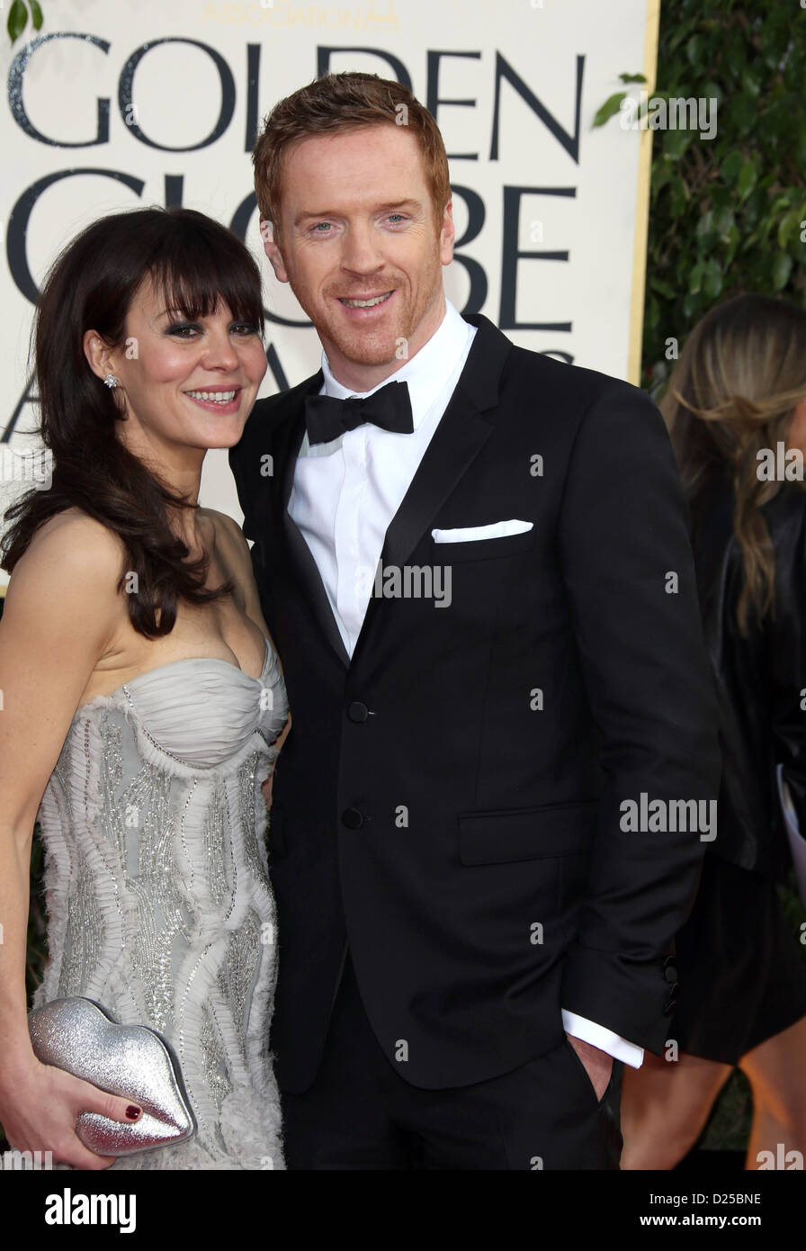 US actors Helen McCrory and Damian Lewis arrive at the 70th Annual Golden Globe Awards presented by the Hollywood Foreign Press Association, HFPA, at Hotel Beverly Hilton in Beverly Hills, USA, on 13 January 2013. Photo: Hubert Boesl Stock Photo