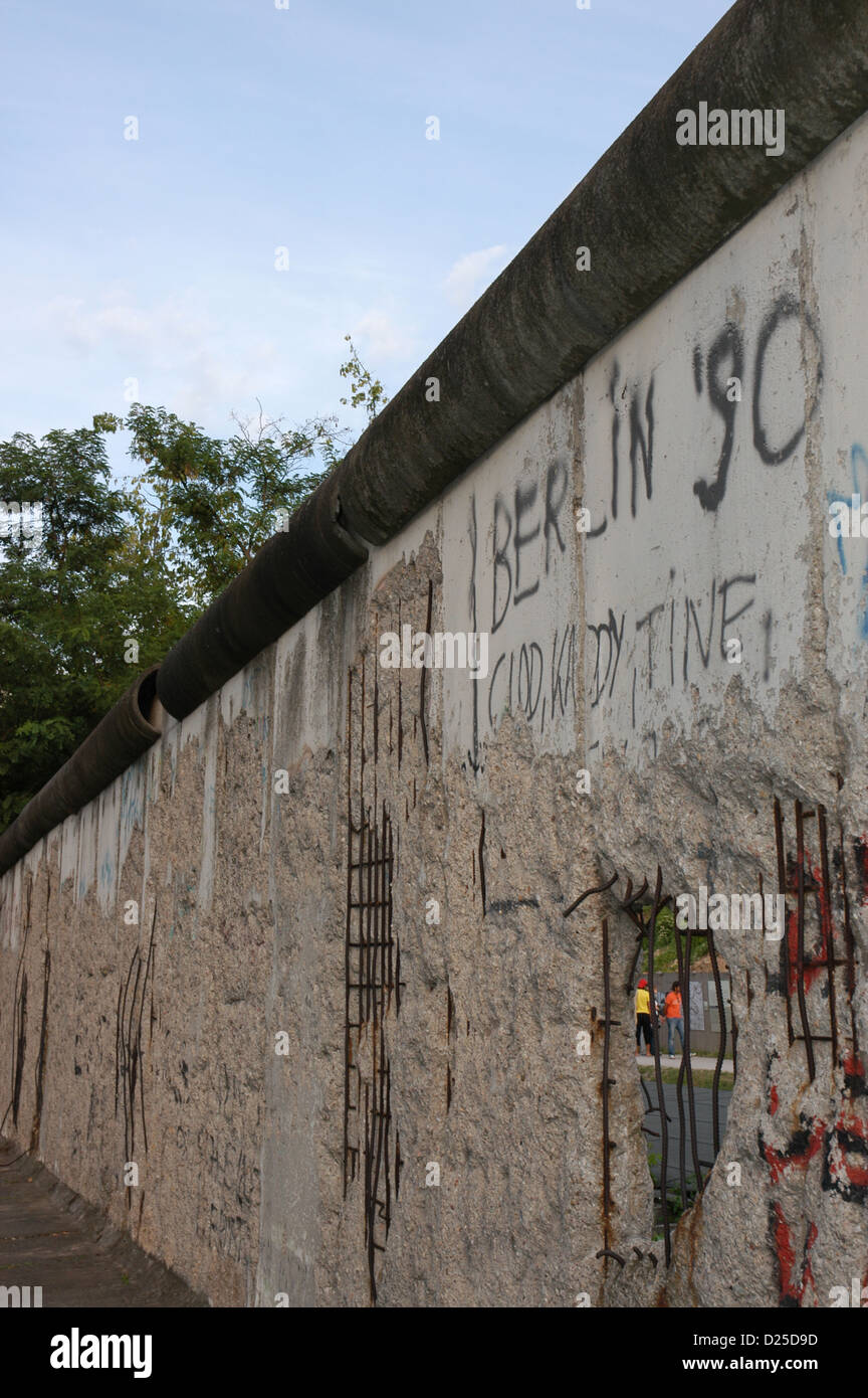 Section of the Berlin Wall in Niederkirchner Street. Berlin. Germany. Stock Photo