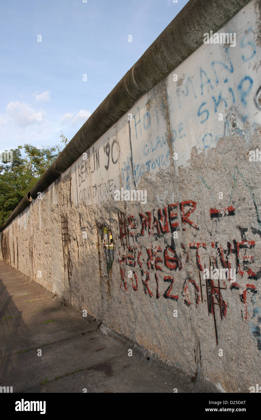 Section of the Berlin Wall in Niederkirchner Street. Berlin. Germany. Stock Photo