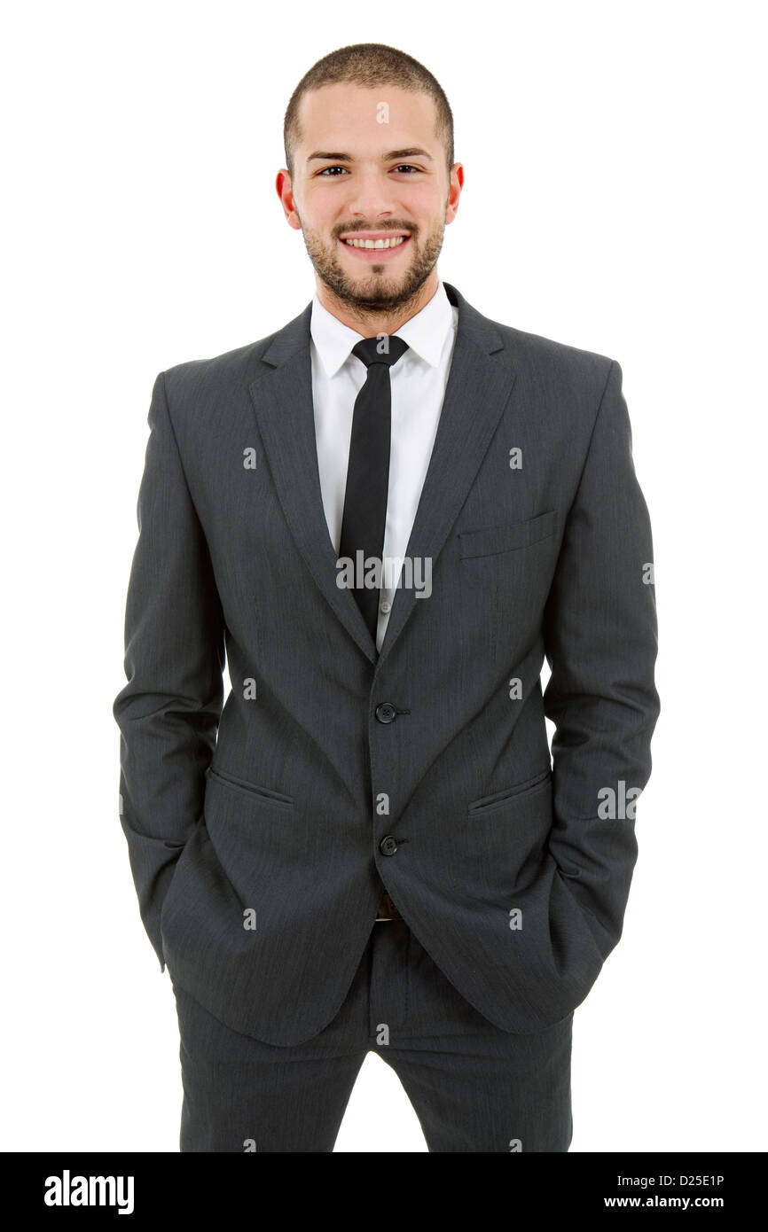 young business man portrait isolated on white Stock Photo - Alamy
