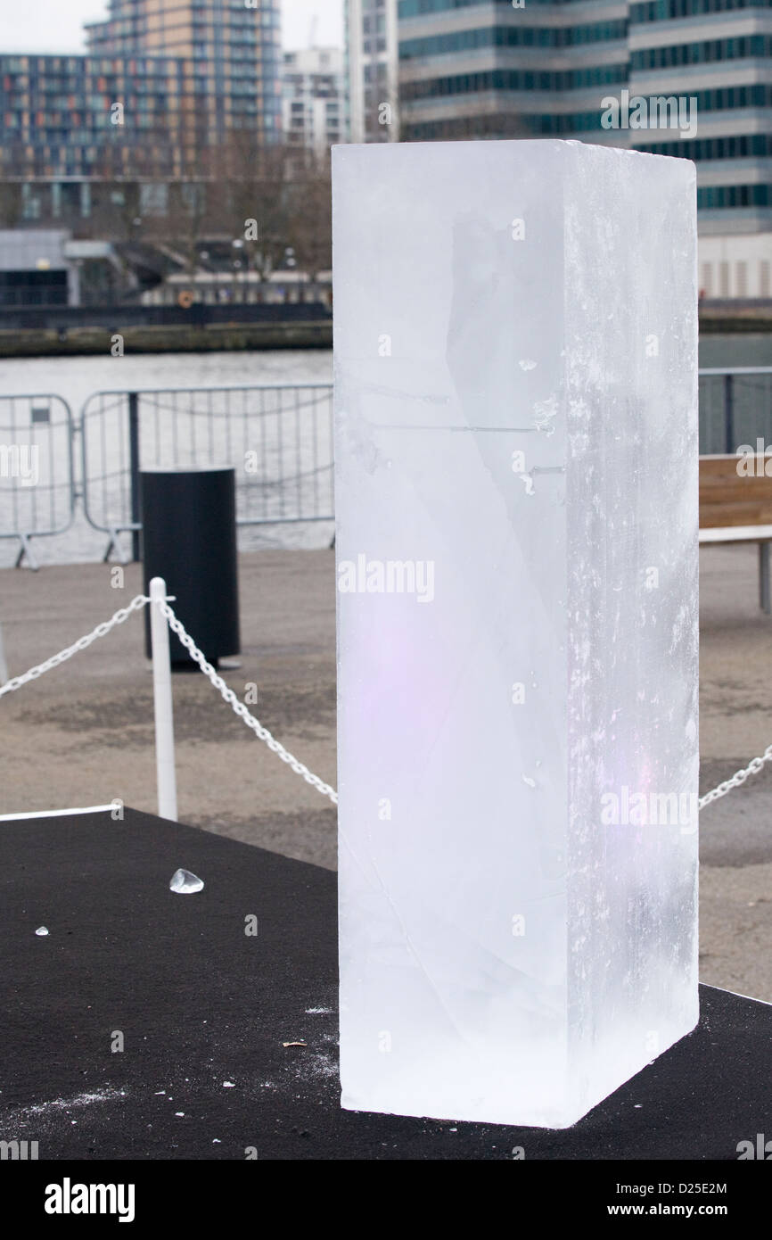 Ice sculptures Canary Wharf London England 'The Wonders of the Universe