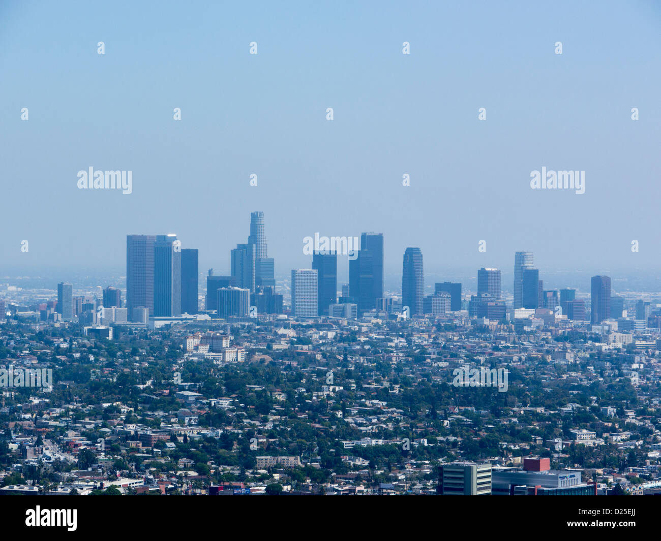 Los Angeles view from Griffith park Stock Photo