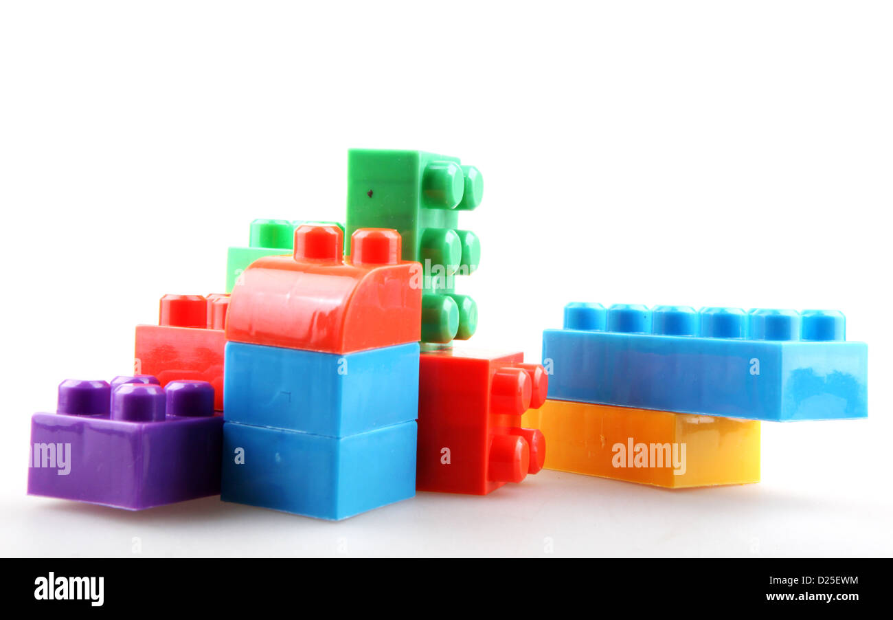 Plastic building blocks Stock Photo