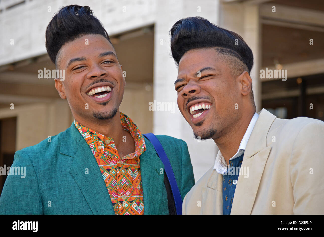 Portrait of twins Bruce & Glenn Proctor at Fashion Week in New York City 9.11.2012 Stock Photo