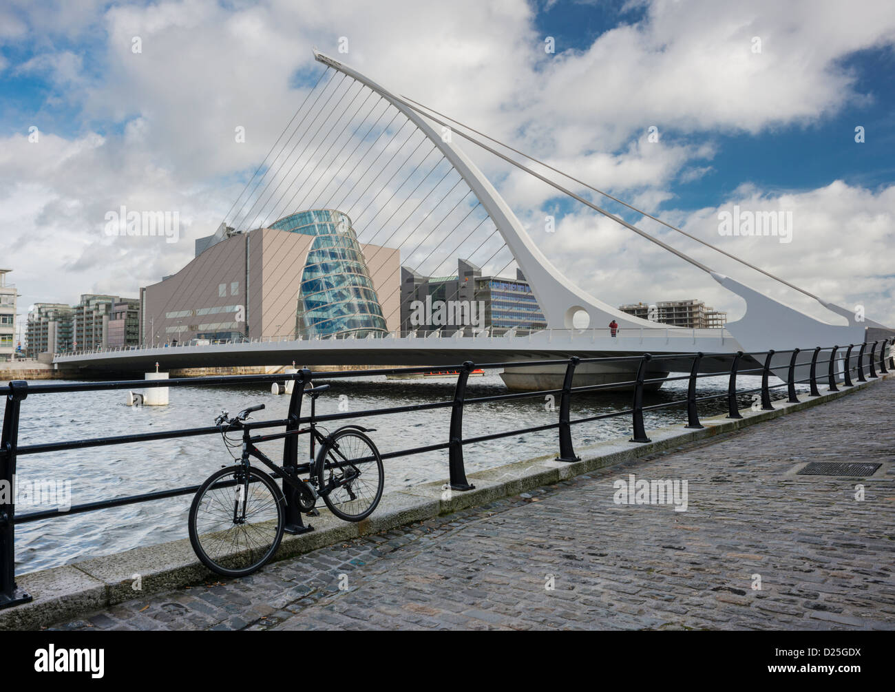 Looking eastwards along the River Liffey towards the Samuel Beckett ...