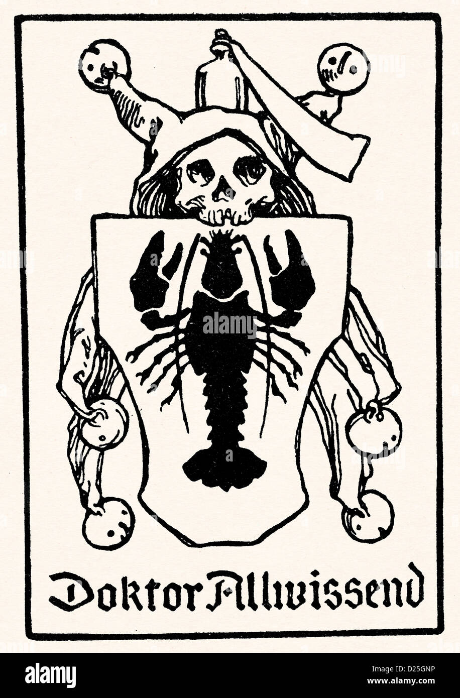 Emblem with skull Stock Photo
