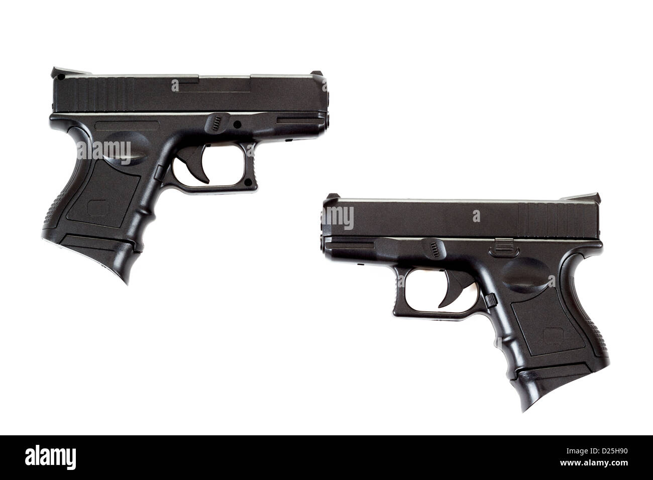 Black airsoft guns isolated on white background Stock Photo Alamy