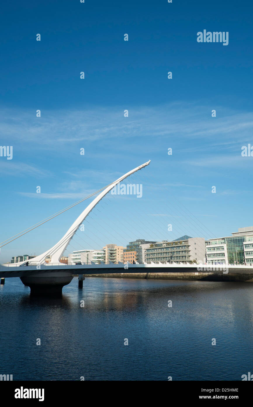Samuel Beckett Bridge Over The River Liffey Dublin City Ireland Stock Photo
