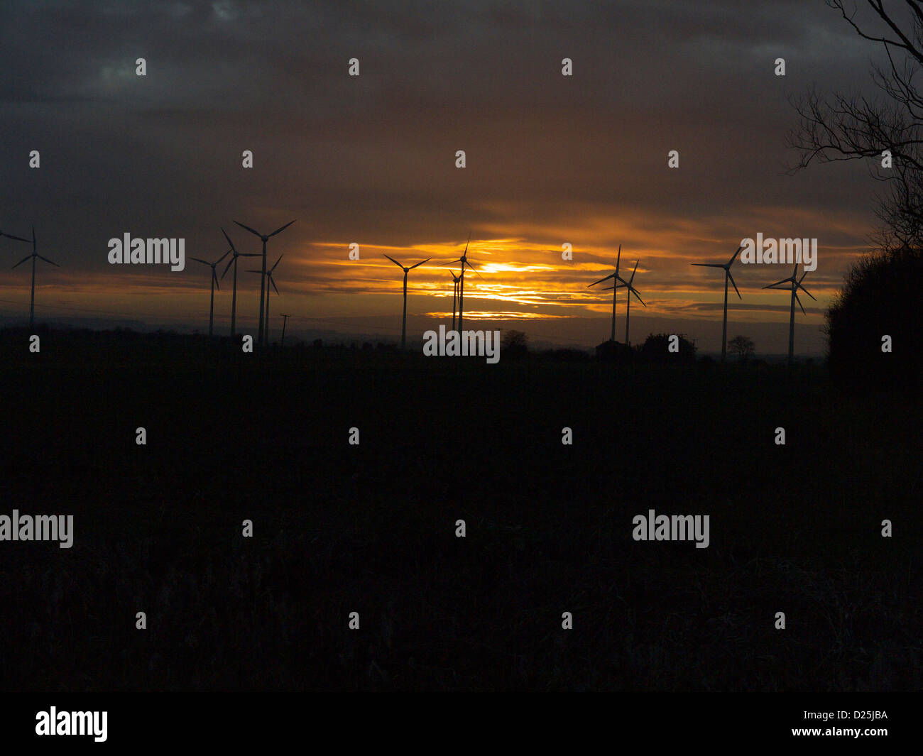 Mablethorpe's wind Turbines at sunset Stock Photo Alamy