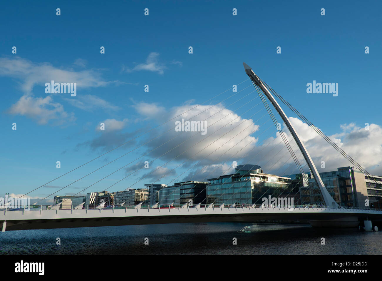 Samuel Beckett Bridge Over The River Liffey; Dublin City Ireland Stock Photo