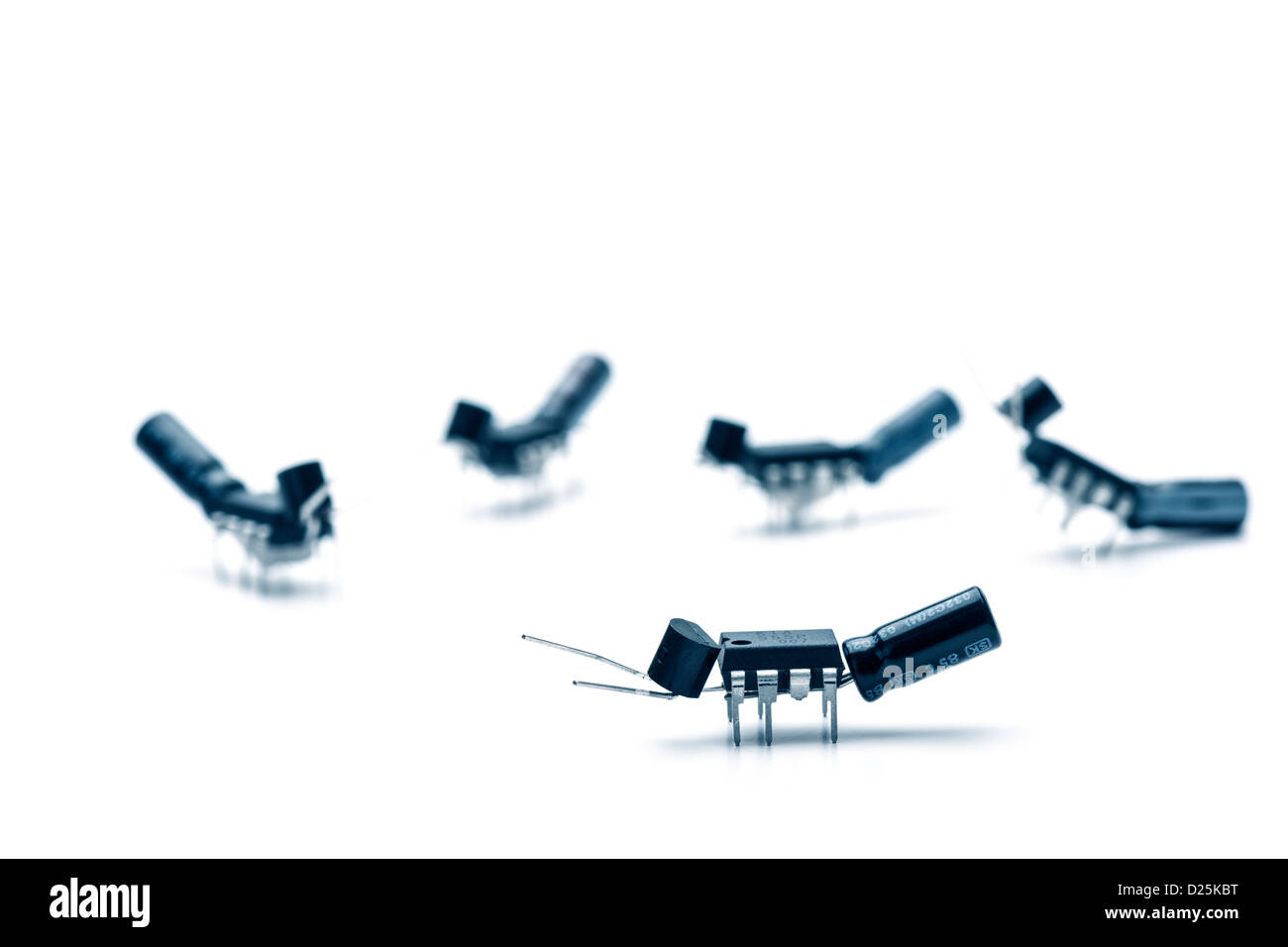Ants / bugs made out of microchips and other electronic parts Stock Photo