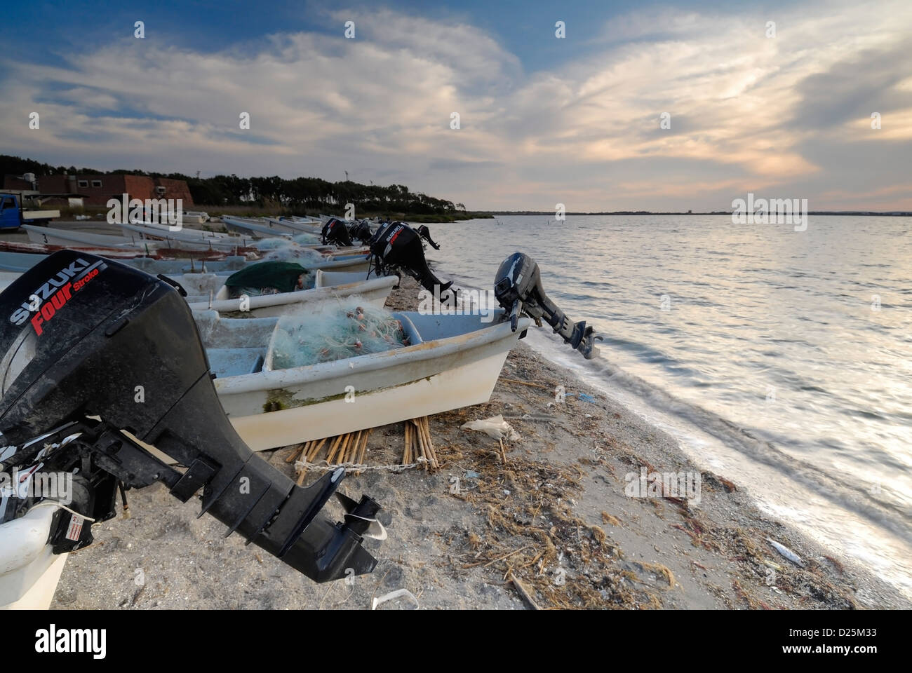 Cabras pond, Oristano, Sardinia, Italy Stock Photo