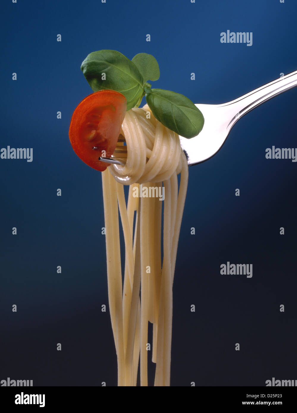 Spaghetti on a fork Stock Photo Alamy