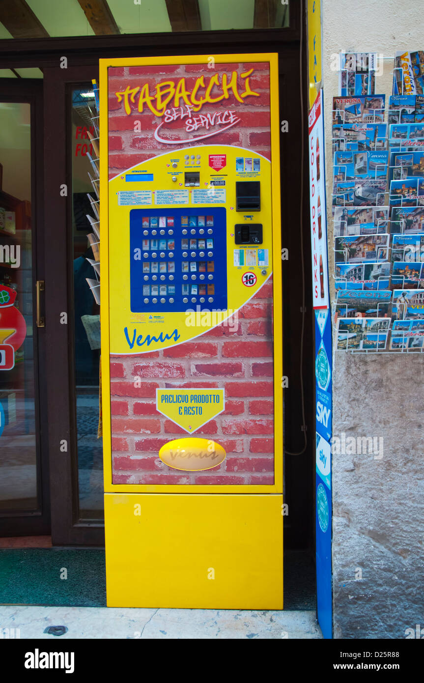 italy cigarette vending machines Cigarette vending machine Verona city the Veneto region northern Italy  Europe Stock Photo
