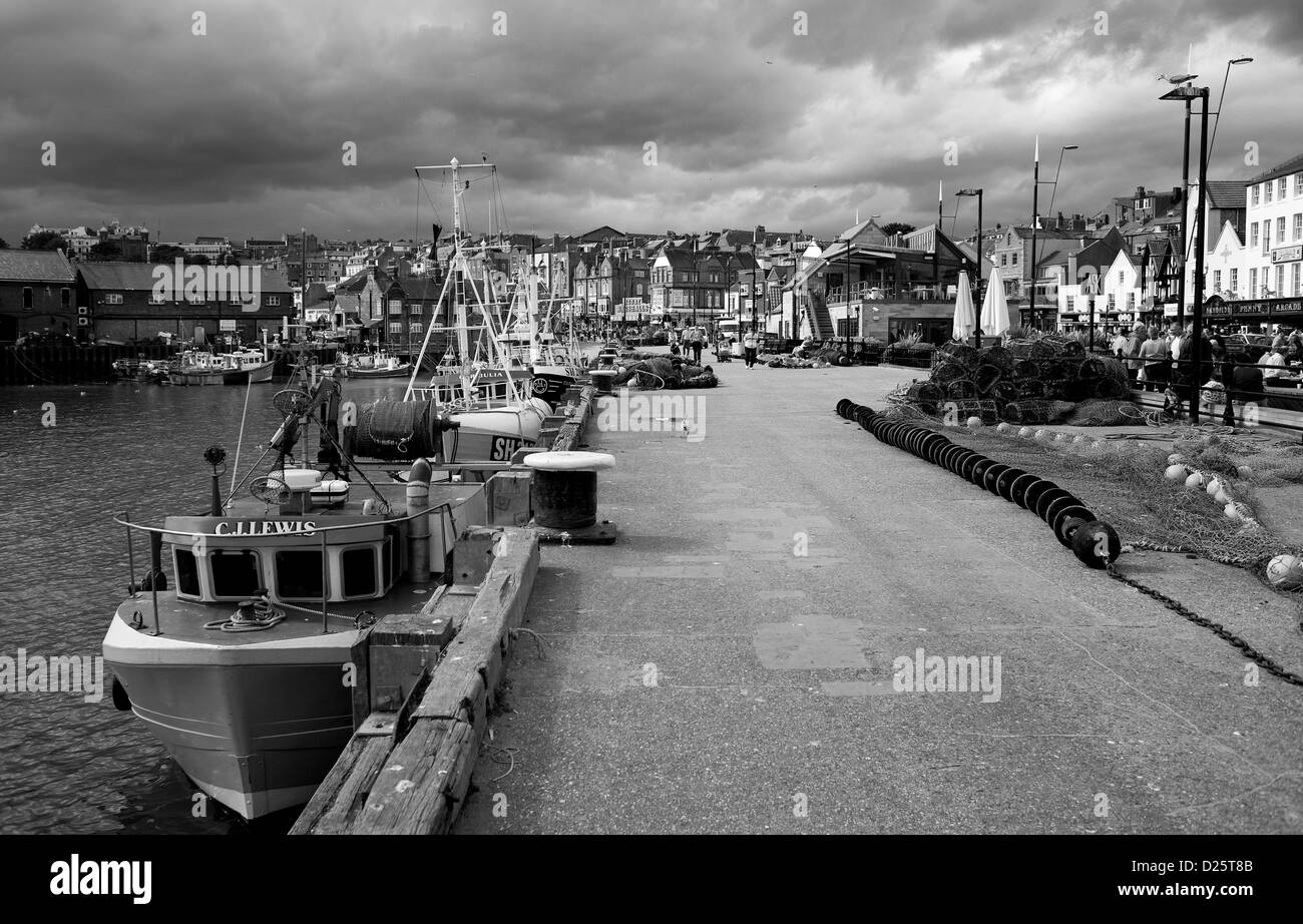 The harbour at Scarborough in North Yorkshire, England. Stock Photo