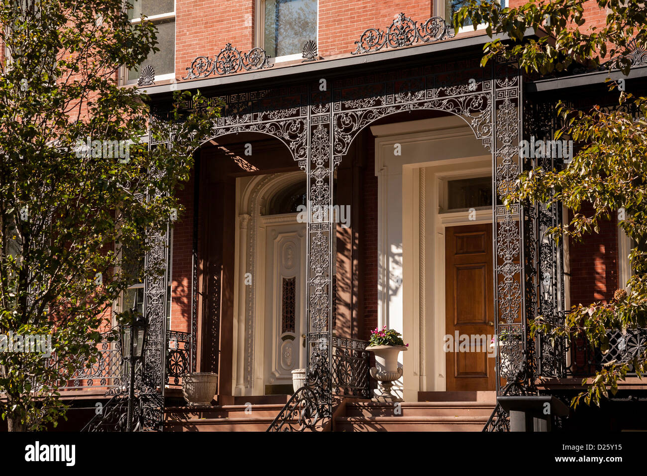 Wrought Iron Entryway, Gramercy Park, NYC Stock Photo