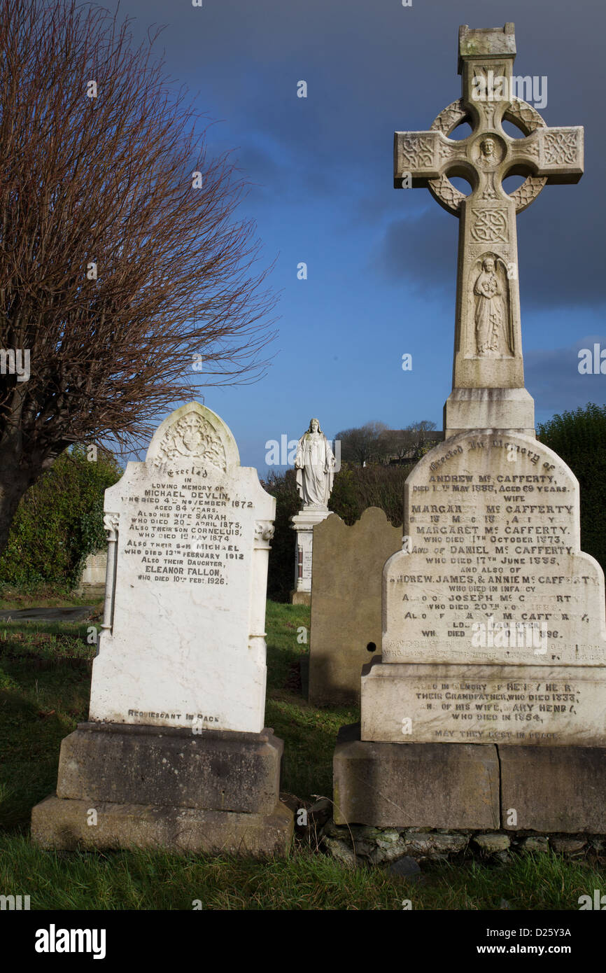 Grave stones at St Columba's Church Derry Londonderry Northern Ireland
